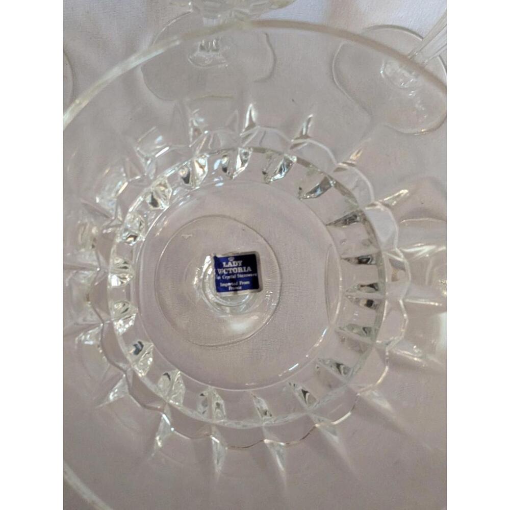 Vintage Lady Victoria  Crystal  8 Champagne Glasses Made In France - Picture 5 of 7